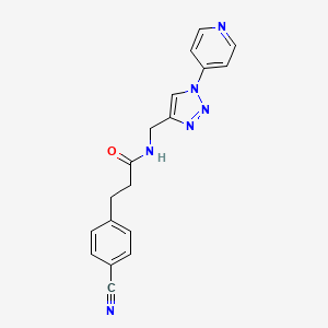 3-(4-cyanophenyl)-N-((1-(pyridin-4-yl)-1H-1,2,3-triazol-4-yl)methyl)propanamide