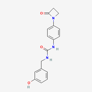 3-[(3-Hydroxyphenyl)methyl]-1-[4-(2-oxoazetidin-1-yl)phenyl]urea