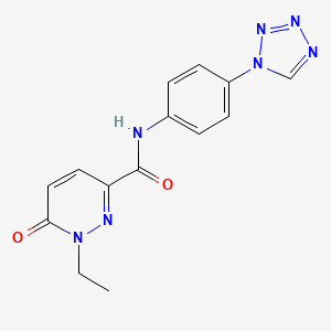 molecular formula C14H13N7O2 B2723043 N-(4-(1H-tetrazol-1-yl)phenyl)-1-ethyl-6-oxo-1,6-dihydropyridazine-3-carboxamide CAS No. 2309349-49-1