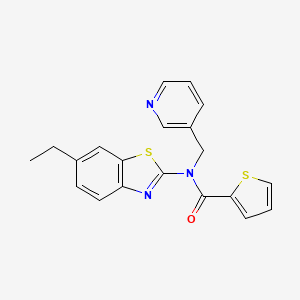 molecular formula C20H17N3OS2 B2723046 N-(6-ethyl-1,3-benzothiazol-2-yl)-N-(pyridin-3-ylmethyl)thiophene-2-carboxamide CAS No. 895027-26-6