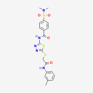 molecular formula C20H21N5O4S3 B2723047 4-(N,N-dimethylsulfamoyl)-N-(5-((2-oxo-2-(m-tolylamino)ethyl)thio)-1,3,4-thiadiazol-2-yl)benzamide CAS No. 392292-40-9