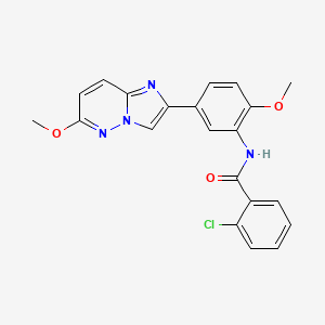 molecular formula C21H17ClN4O3 B2723057 2-氯-N-(2-甲氧基-5-(6-甲氧基咪唑[1,2-b]吡嗪-2-基)苯基)苯甲酰胺 CAS No. 953149-61-6