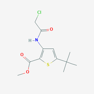 molecular formula C12H16ClNO3S B2723059 Methyl 5-tert-butyl-3-[(2-chloroacetyl)amino]thiophene-2-carboxylate CAS No. 648859-22-7