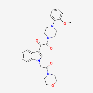 molecular formula C27H30N4O5 B2723060 1-(4-(2-methoxyphenyl)piperazin-1-yl)-2-(1-(2-morpholino-2-oxoethyl)-1H-indol-3-yl)ethane-1,2-dione CAS No. 872855-35-1