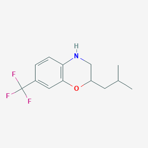 molecular formula C13H16F3NO B2723061 2H-1,4-Benzoxazine, 3,4-dihydro-2-(2-methylpropyl)-7-(trifluoromethyl)- CAS No. 1807594-65-5