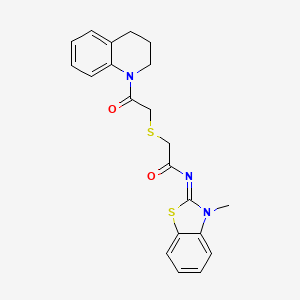 (Z)-2-((2-(3,4-dihydroquinolin-1(2H)-yl)-2-oxoethyl)thio)-N-(3-methylbenzo[d]thiazol-2(3H)-ylidene)acetamide