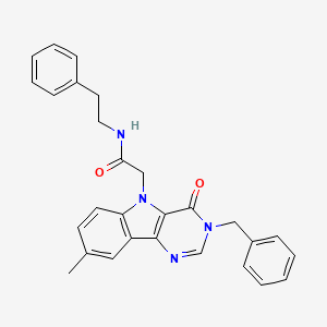 molecular formula C28H26N4O2 B2723065 2-(3-苄基-8-甲基-4-氧代-3H-吡咯并[5,4-b]吲哚-5(4H)-基)-N-苯乙基乙酰胺 CAS No. 1189875-26-0