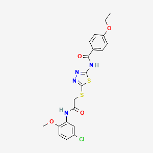 molecular formula C20H19ClN4O4S2 B2723066 N-(5-((2-((5-chloro-2-methoxyphenyl)amino)-2-oxoethyl)thio)-1,3,4-thiadiazol-2-yl)-4-ethoxybenzamide CAS No. 896024-28-5