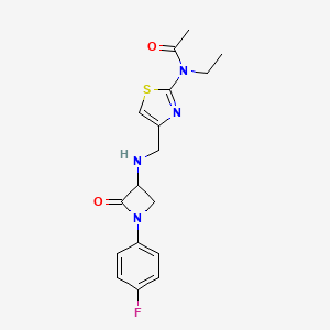 molecular formula C17H19FN4O2S B2723073 N-ethyl-N-[4-({[1-(4-fluorophenyl)-2-oxoazetidin-3-yl]amino}methyl)-1,3-thiazol-2-yl]acetamide CAS No. 1796920-98-3