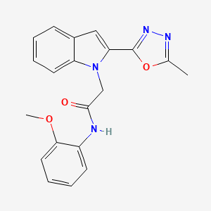 molecular formula C20H18N4O3 B2723077 N-(2-甲氧基苯基)-2-(2-(5-甲基-1,3,4-噻二唑-2-基)-1H-吲哚-1-基)乙酰胺 CAS No. 923139-69-9