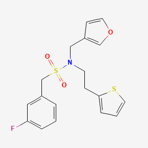 molecular formula C18H18FNO3S2 B2723081 1-(3-氟苯基)-N-(呋喃-3-基甲基)-N-(2-(噻吩-2-基)乙基)甲磺酰胺 CAS No. 1428359-91-4