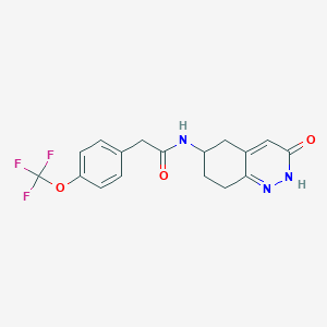 molecular formula C17H16F3N3O3 B2723083 N-(3-oxo-2,3,5,6,7,8-hexahydrocinnolin-6-yl)-2-(4-(trifluoromethoxy)phenyl)acetamide CAS No. 1903600-46-3