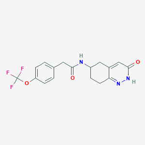 molecular formula C17H16F3N3O3 B2723083 N-(3-氧代-2,3,5,6,7,8-六氢环丁啉-6-基)-2-(4-(三氟甲氧基)苯基)乙酰胺 CAS No. 1903600-46-3