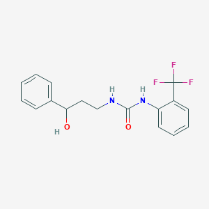 molecular formula C17H17F3N2O2 B2723112 1-(3-Hydroxy-3-phenylpropyl)-3-(2-(trifluoromethyl)phenyl)urea CAS No. 1396812-36-4