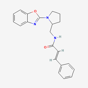 molecular formula C21H21N3O2 B2723113 N-((1-(benzo[d]oxazol-2-yl)pyrrolidin-2-yl)methyl)cinnamamide CAS No. 1798411-87-6
