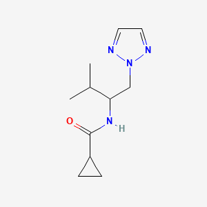 molecular formula C11H18N4O B2723114 N-(3-methyl-1-(2H-1,2,3-triazol-2-yl)butan-2-yl)cyclopropanecarboxamide CAS No. 2034254-17-4