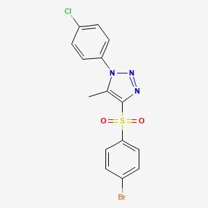 molecular formula C15H11BrClN3O2S B2723116 4-(4-bromobenzenesulfonyl)-1-(4-chlorophenyl)-5-methyl-1H-1,2,3-triazole CAS No. 1097884-96-2