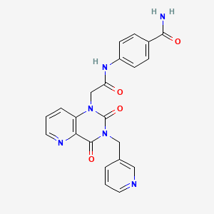 molecular formula C22H18N6O4 B2723118 4-(2-(2,4-二氧代-3-(吡啶-3-基甲基)-3,4-二氢吡啶并[3,2-d]嘧啶-1(2H)-基)乙酰氨基)苯甲酰胺 CAS No. 941989-98-6