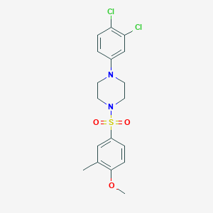 molecular formula C18H20Cl2N2O3S B272312 1-(3,4-Dichlorophenyl)-4-[(4-methoxy-3-methylphenyl)sulfonyl]piperazine 