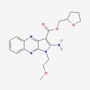 molecular formula C19H22N4O4 B2723120 (四氢呋喃-2-基)甲基 2-氨基-1-(2-甲氧乙基)-1H-吡咯并[2,3-b]喹喔啉-3-羧酸酯 CAS No. 846064-87-7