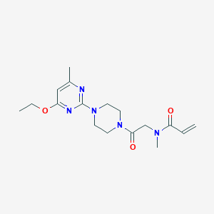 molecular formula C17H25N5O3 B2723126 N-[2-[4-(4-Ethoxy-6-methylpyrimidin-2-yl)piperazin-1-yl]-2-oxoethyl]-N-methylprop-2-enamide CAS No. 2197597-88-7