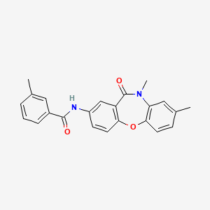 molecular formula C23H20N2O3 B2723129 N-(8,10-dimethyl-11-oxo-10,11-dihydrodibenzo[b,f][1,4]oxazepin-2-yl)-3-methylbenzamide CAS No. 922009-62-9