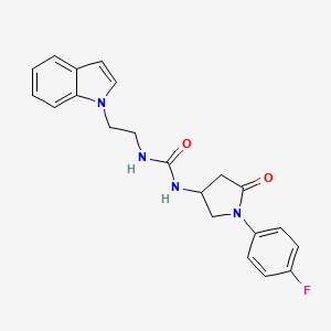 1-(2-(1H-indol-1-yl)ethyl)-3-(1-(4-fluorophenyl)-5-oxopyrrolidin-3-yl)urea