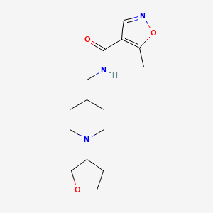 molecular formula C15H23N3O3 B2723138 5-methyl-N-((1-(tetrahydrofuran-3-yl)piperidin-4-yl)methyl)isoxazole-4-carboxamide CAS No. 2034289-77-3