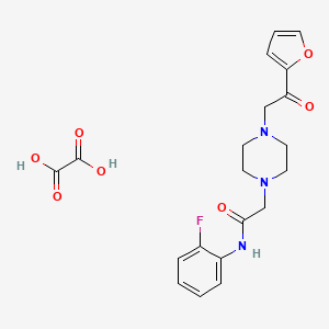 N-(2-fluorophenyl)-2-(4-(2-(furan-2-yl)-2-oxoethyl)piperazin-1-yl)acetamide oxalate