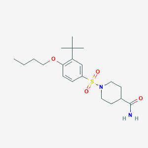 molecular formula C20H32N2O4S B272315 1-[(4-Butoxy-3-tert-butylphenyl)sulfonyl]-4-piperidinecarboxamide 