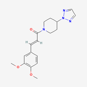 molecular formula C18H22N4O3 B2723151 (E)-1-(4-(2H-1,2,3-triazol-2-yl)piperidin-1-yl)-3-(3,4-dimethoxyphenyl)prop-2-en-1-one CAS No. 2209319-52-6
