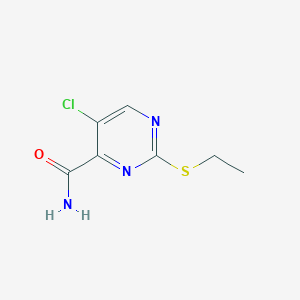 molecular formula C7H8ClN3OS B2723155 5-氯-2-(乙硫基)嘧啶-4-甲酰胺 CAS No. 902250-76-4