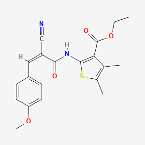 (Z)-ethyl 2-(2-cyano-3-(4-methoxyphenyl)acrylamido)-4,5-dimethylthiophene-3-carboxylate