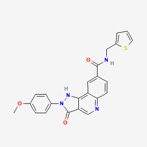 2-(4-methoxyphenyl)-3-oxo-N-(thiophen-2-ylmethyl)-3,5-dihydro-2H-pyrazolo[4,3-c]quinoline-8-carboxamide