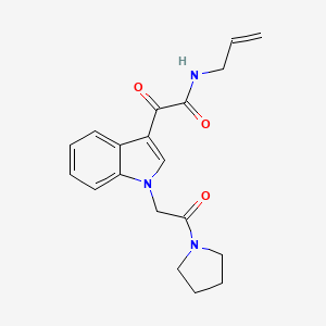 2-oxo-2-[1-(2-oxo-2-pyrrolidin-1-ylethyl)indol-3-yl]-N-prop-2-enylacetamide