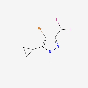 molecular formula C8H9BrF2N2 B2723180 4-Bromo-5-cyclopropyl-3-(difluoromethyl)-1-methylpyrazole CAS No. 2248271-35-2