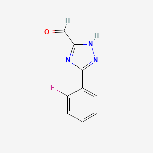 molecular formula C9H6FN3O B2723181 5-(2-Fluorophenyl)-4H-1,2,4-triazole-3-carbaldehyde CAS No. 944897-38-5