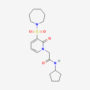 2-(3-(azepan-1-ylsulfonyl)-2-oxopyridin-1(2H)-yl)-N-cyclopentylacetamide