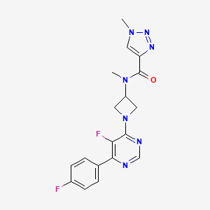 N-[1-[5-Fluoro-6-(4-fluorophenyl)pyrimidin-4-yl]azetidin-3-yl]-N,1-dimethyltriazole-4-carboxamide