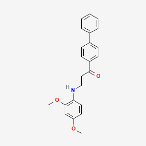 molecular formula C23H23NO3 B2723201 1-[1,1'-Biphenyl]-4-yl-3-(2,4-dimethoxyanilino)-1-propanone CAS No. 882748-80-3