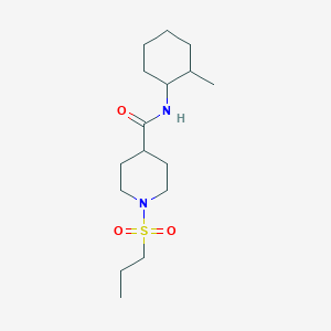 molecular formula C16H30N2O3S B2723203 N-(2-甲基环己基)-1-(丙基磺酰)哌啶-4-基乙酰胺 CAS No. 906147-34-0