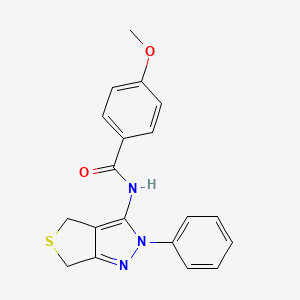 molecular formula C19H17N3O2S B2723204 4-methoxy-N-(2-phenyl-4,6-dihydrothieno[3,4-c]pyrazol-3-yl)benzamide CAS No. 361168-48-1