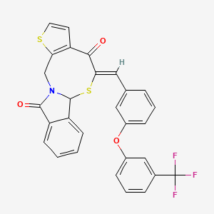 (9Z)-9-({3-[3-(trifluoromethyl)phenoxy]phenyl}methylidene)-4,10-dithia-1-azatetracyclo[9.7.0.0^{3,7}.0^{12,17}]octadeca-3(7),5,12(17),13,15-pentaene-8,18-dione