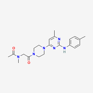 molecular formula C21H28N6O2 B2723220 N-methyl-N-(2-(4-(6-methyl-2-(p-tolylamino)pyrimidin-4-yl)piperazin-1-yl)-2-oxoethyl)acetamide CAS No. 1257552-09-2