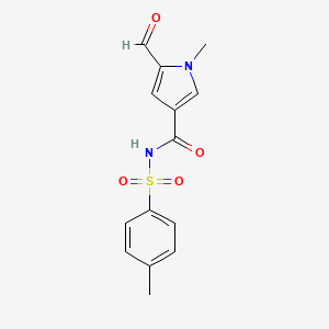 molecular formula C14H14N2O4S B2723221 5-formyl-1-methyl-N-(4-methylphenyl)sulfonylpyrrole-3-carboxamide CAS No. 304692-18-0