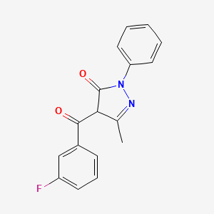 molecular formula C17H13FN2O2 B2723224 4-(3-fluorobenzoyl)-3-methyl-1-phenyl-1H-pyrazol-5(4H)-one CAS No. 129228-83-7