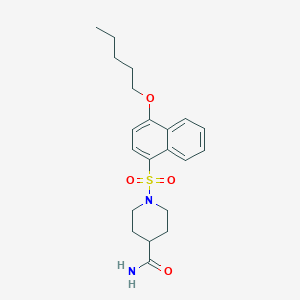 molecular formula C21H28N2O4S B272323 1-{[4-(Pentyloxy)-1-naphthyl]sulfonyl}-4-piperidinecarboxamide 