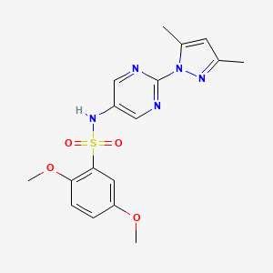 molecular formula C17H19N5O4S B2723230 N-(2-(3,5-dimethyl-1H-pyrazol-1-yl)pyrimidin-5-yl)-2,5-dimethoxybenzenesulfonamide CAS No. 1396685-86-1