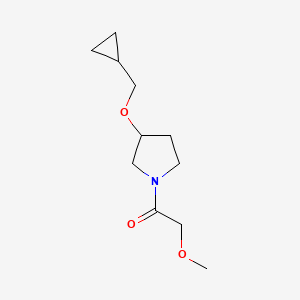 molecular formula C11H19NO3 B2723245 1-(3-(Cyclopropylmethoxy)pyrrolidin-1-yl)-2-methoxyethanone CAS No. 2034614-14-5