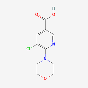 molecular formula C10H11ClN2O3 B2723254 5-Chloro-6-(morpholin-4-yl)pyridine-3-carboxylic acid CAS No. 856167-98-1